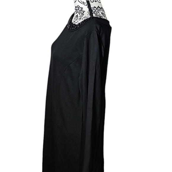Susan Graver Artisan black midi dress with beading at beck sz med new with tags - Picture 4 of 9